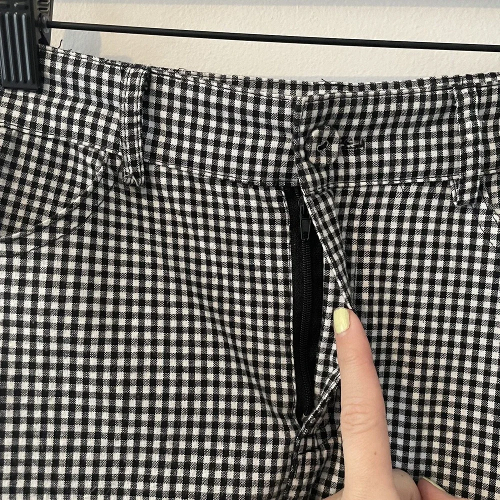 John‎ Galt Black White Gingham Mini Skirt OS Grunge Goth Minimalist Preppy Y2K